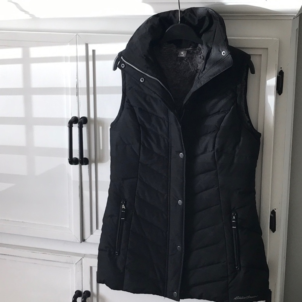 Eddie Bauer Black Quilted Puffer Vest